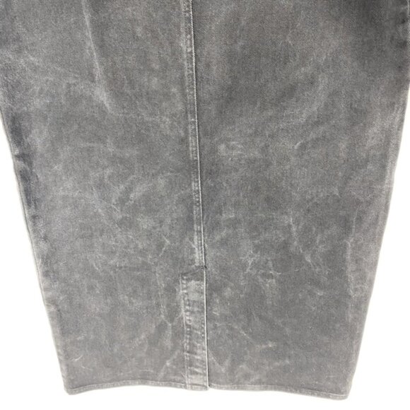 Vintage Leigh Morgan Washed Black Denim Button Front Midi Pencil Skirt L - Picture 10 of 13